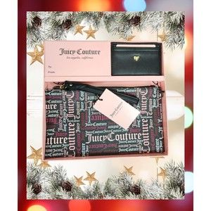 Juicy Couture Logo Wristlet Card Case Set NWT